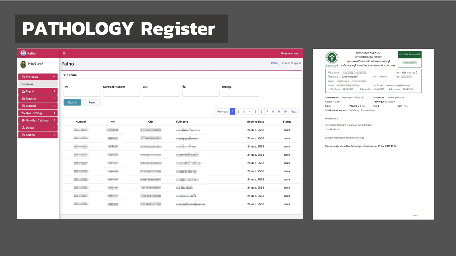 Pathology Register